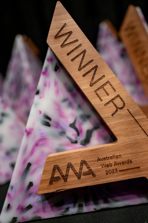 Australian Web Award trophy