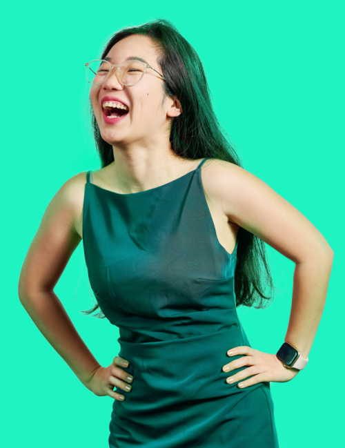 Miya laughing